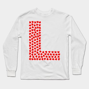 Letter L Heart Shape Initial Long Sleeve T-Shirt